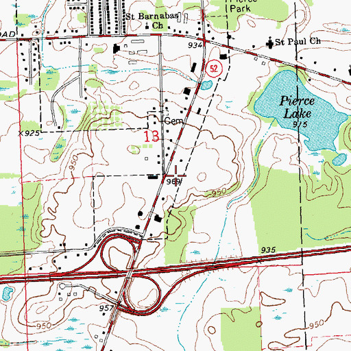 Topographic Map of Our Saviour's Lutheran Church, MI