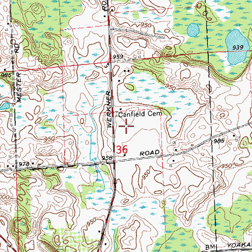 Topographic Map of Chelsea Free Methodist Church, MI