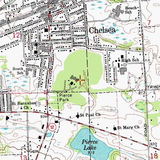 Topographic Map of Saint Joseph Mercy Chelsea Hospital, MI