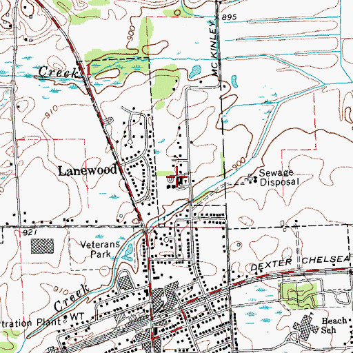 Topographic Map of North Creek Elementary School, MI