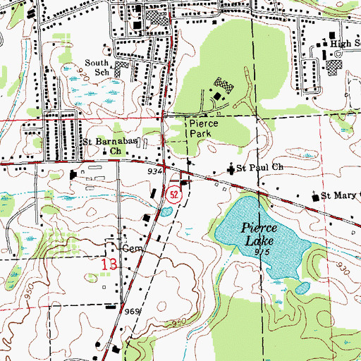 Topographic Map of Chelsea Post Office, MI