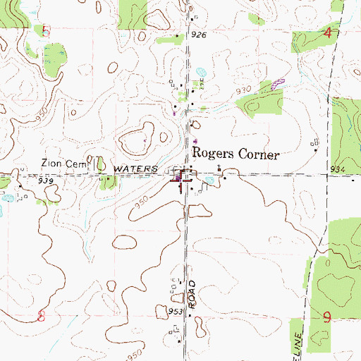 Topographic Map of Zion Lutheran Church, MI