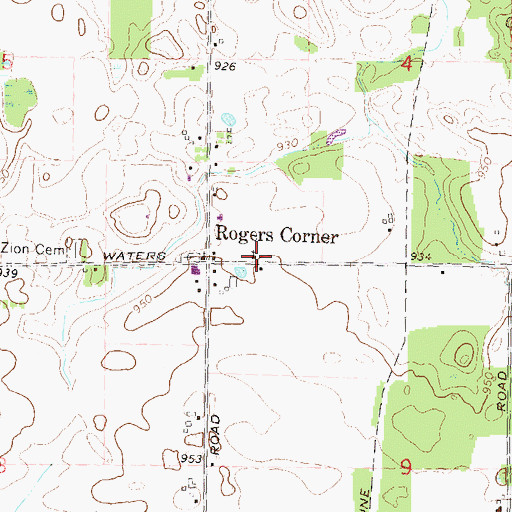 Topographic Map of Saint John United Church, MI