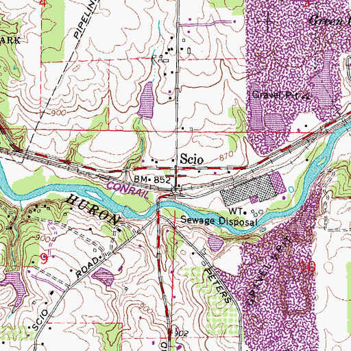 Topographic Map of Scio Station (historical), MI