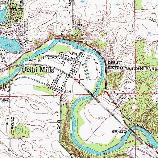 Topographic Map of Delhi Station (historical), MI
