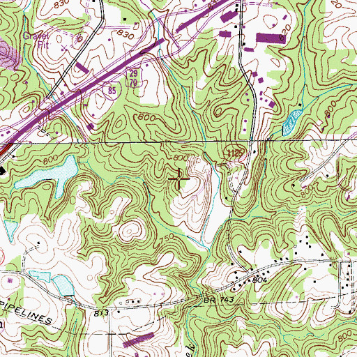 Topographic Map of Groome Sand Rock Pit, NC