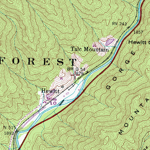 Topographic Map of Hewitt Quarry, NC