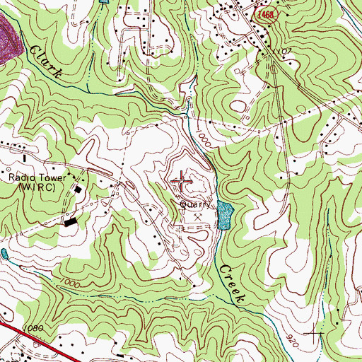 Topographic Map of Hickory Stone Quarry, NC