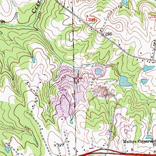 Topographic Map of Knightdale Quarry, NC