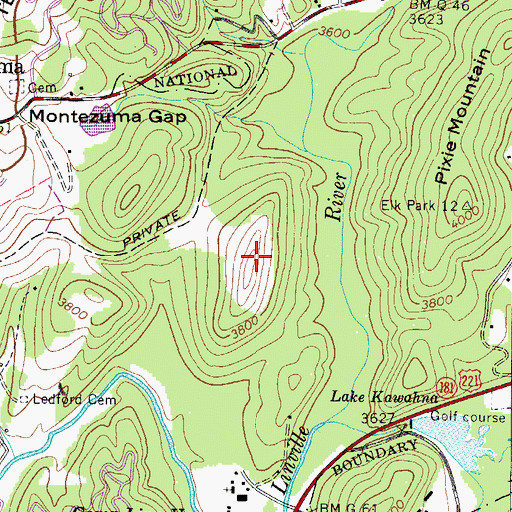 Topographic Map of Linville Quarry, NC