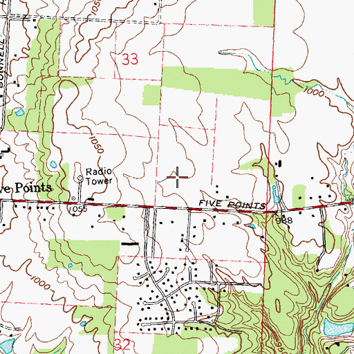 Topographic Map of Five Points Elementary School, OH