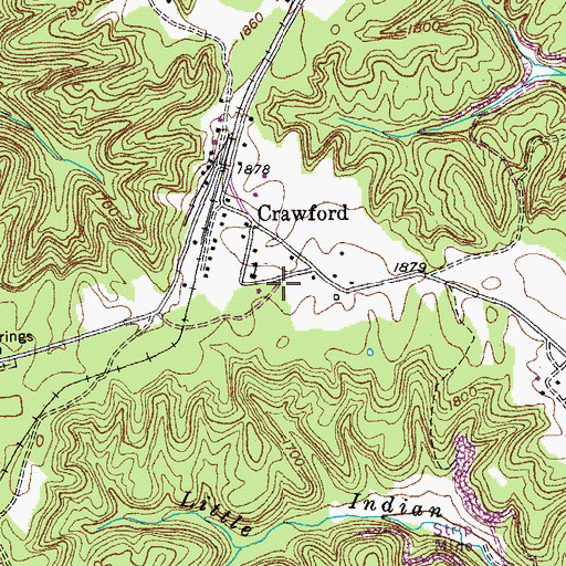 Topographic Map of Crawford Grade School (historical), TN