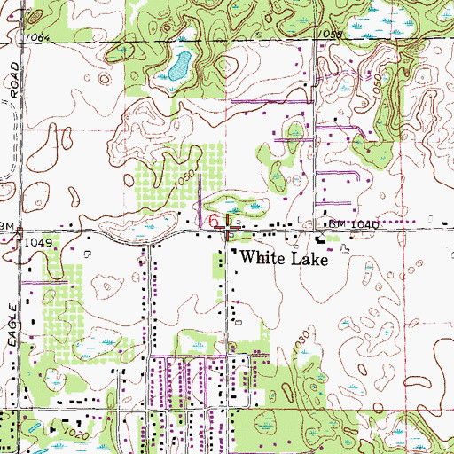Topographic Map of White Lake Post Office (historical), MI