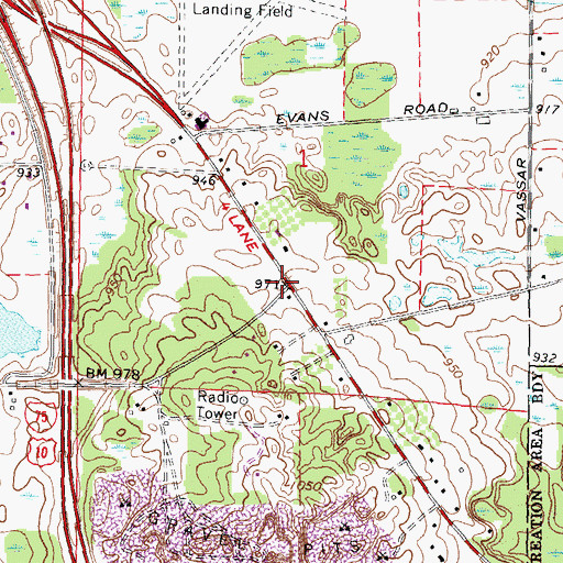 Topographic Map of Stony Run Post Office (historical), MI
