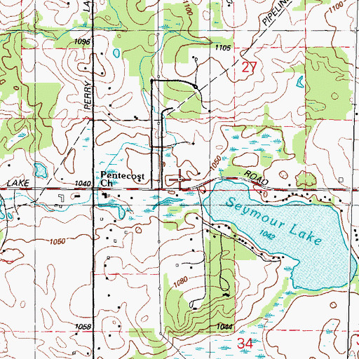 Topographic Map of Seymour Lake Post Office (historical), MI