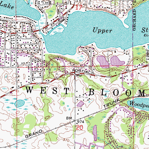 Topographic Map of Myrtle Post Office (historical), MI