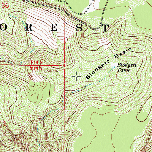 Topographic Map of Blodgett Basin, AZ