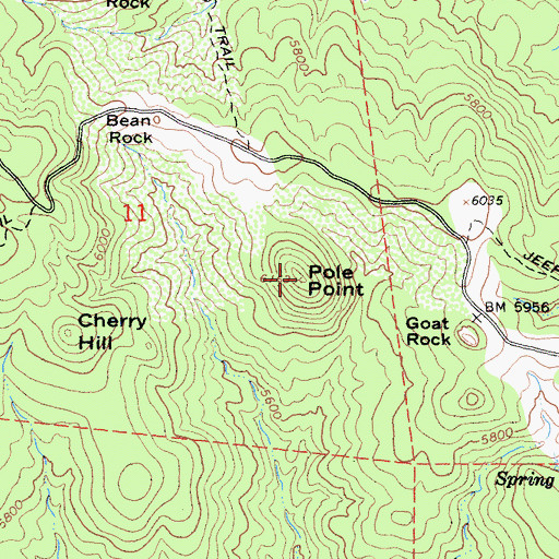Topographic Map of Pole Point, CA