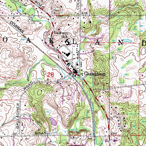 Topographic Map of Goodison Post Office (historical), MI