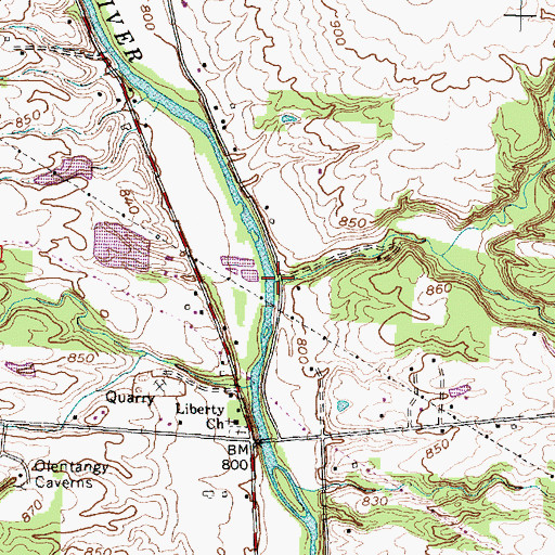 Topographic Map of Big Run, OH
