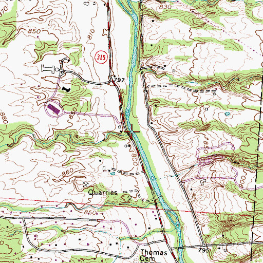 Topographic Map of Lick Run, OH