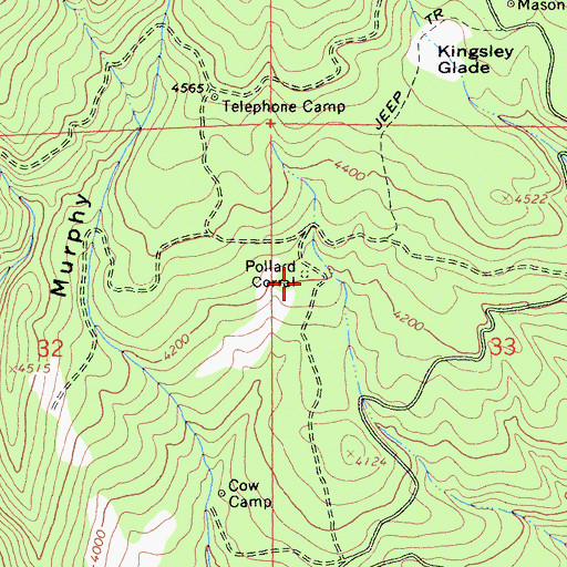Topographic Map of Pollard Corral, CA