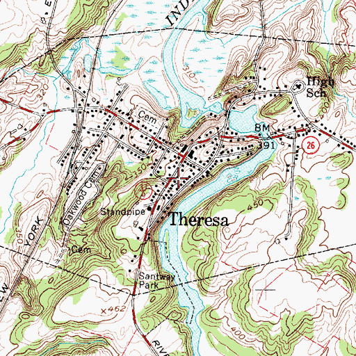 Topographic Map of North Jefferson Christian Fellowship, NY