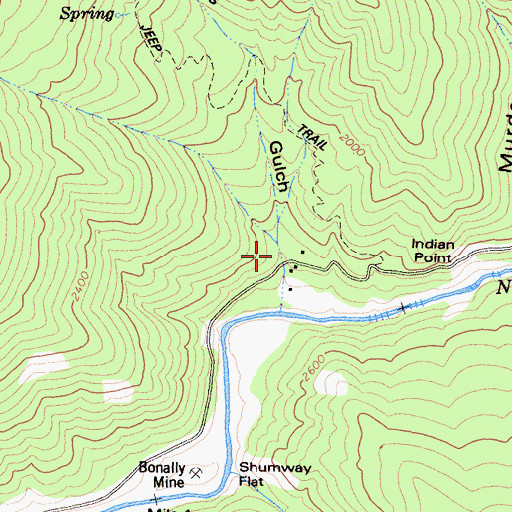 Topographic Map of Pollocks Gulch, CA