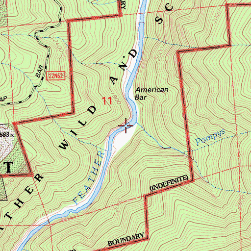Topographic Map of Pompys Creek, CA
