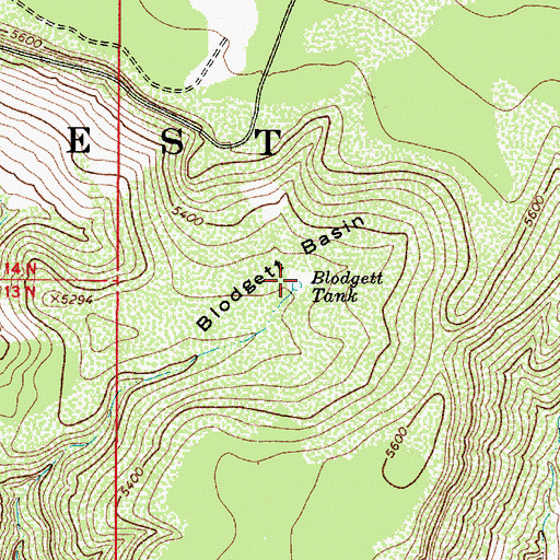 Topographic Map of Blodgett Tank, AZ