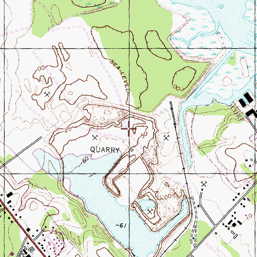 Topographic Map of New Bern Quarry, NC