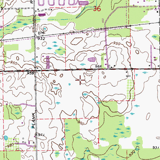 Topographic Map of Lyon Oaks Golf Course, MI