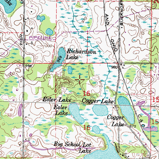 Topographic Map of Rose Oaks County Park, MI