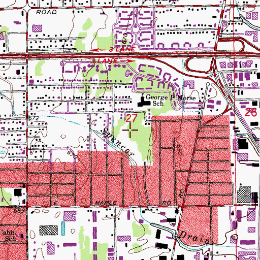 Topographic Map of Robinwood Park, MI