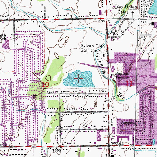 Topographic Map of Sylvan Glen Lake, MI