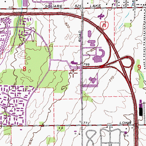 Topographic Map of University of Phoenix-Detroit Campus, MI