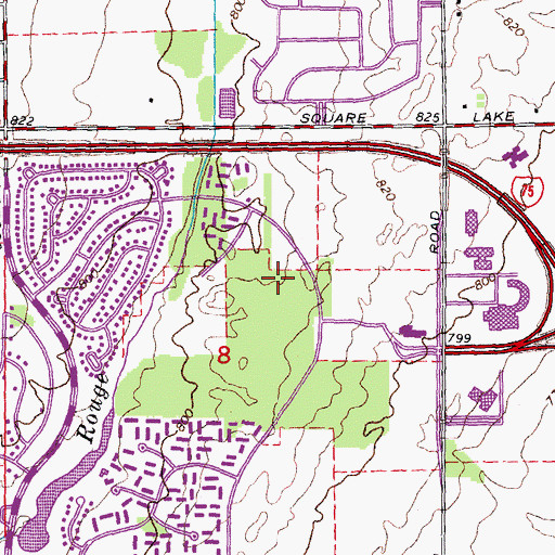 Topographic Map of Hamilton Elementary School, MI