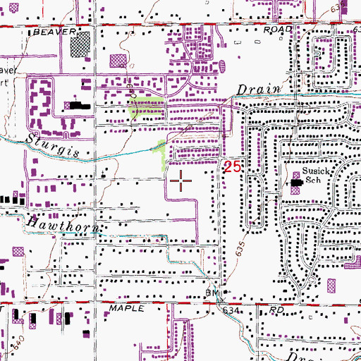 Topographic Map of Brinston Park, MI