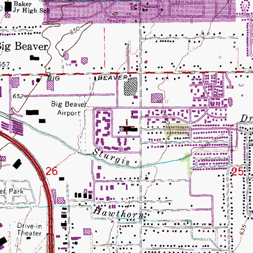 Topographic Map of Bethany Christian School, MI