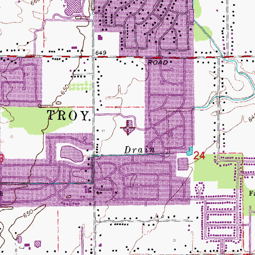 Topographic Map of Barnard Elementary School, MI