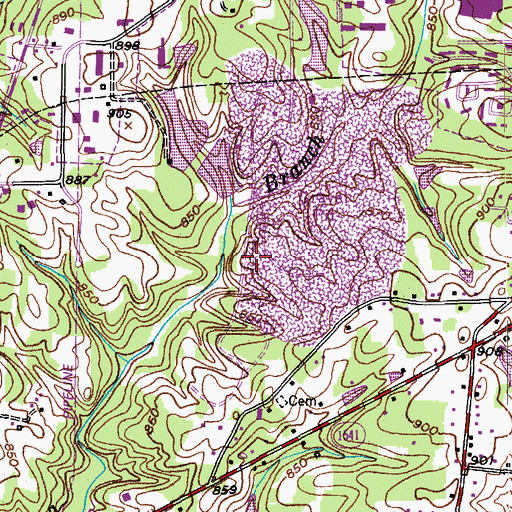 Topographic Map of Ponoma Quarry, NC