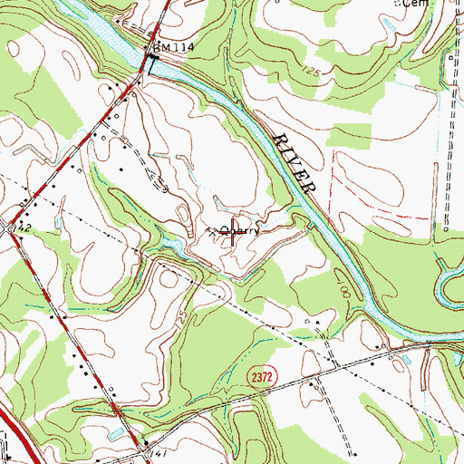 Topographic Map of Princeton Quarry, NC