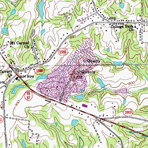 Topographic Map of Reidsville Quarry, NC
