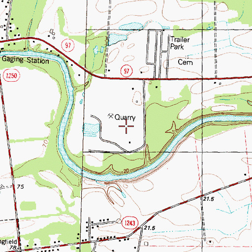 Topographic Map of Rocky Mount Quarry 11, NC