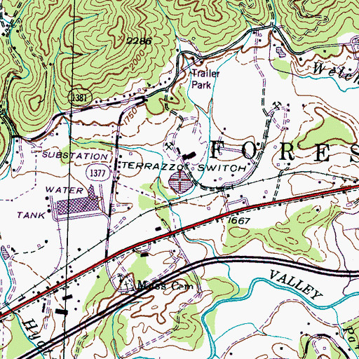 Topographic Map of Rubble Quarry, NC