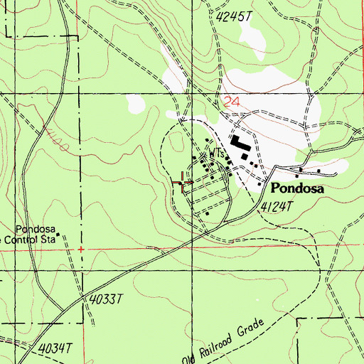 Topographic Map of Pondosa, CA