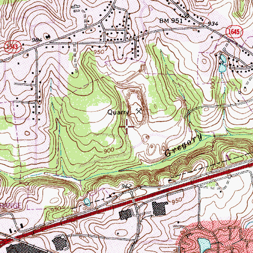 Topographic Map of Statesville Quarry, NC