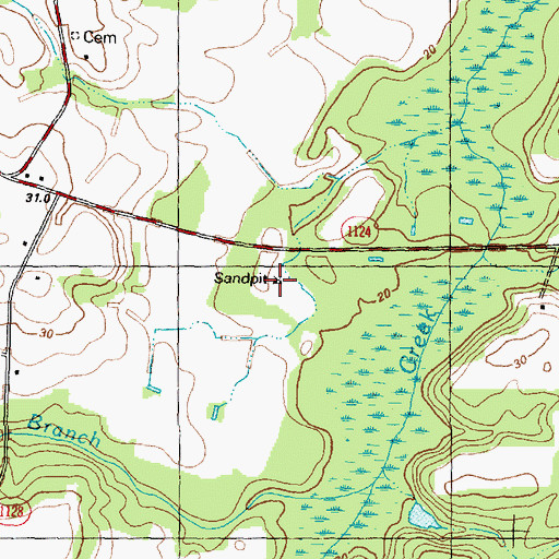 Topographic Map of Triangle Sand Quarry, NC