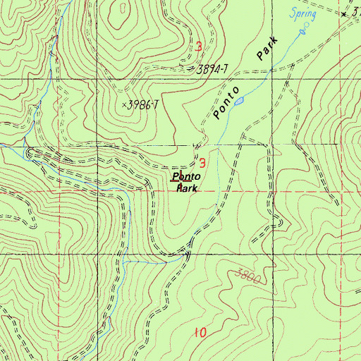 Topographic Map of Ponto Park, CA