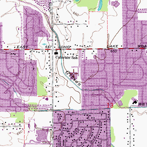 Topographic Map of Larson Middle School, MI